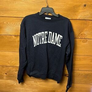 Vintage Notre Dame Champion Unisex Crewneck Sweatshirt Stitched Navy Blue Md Y2K